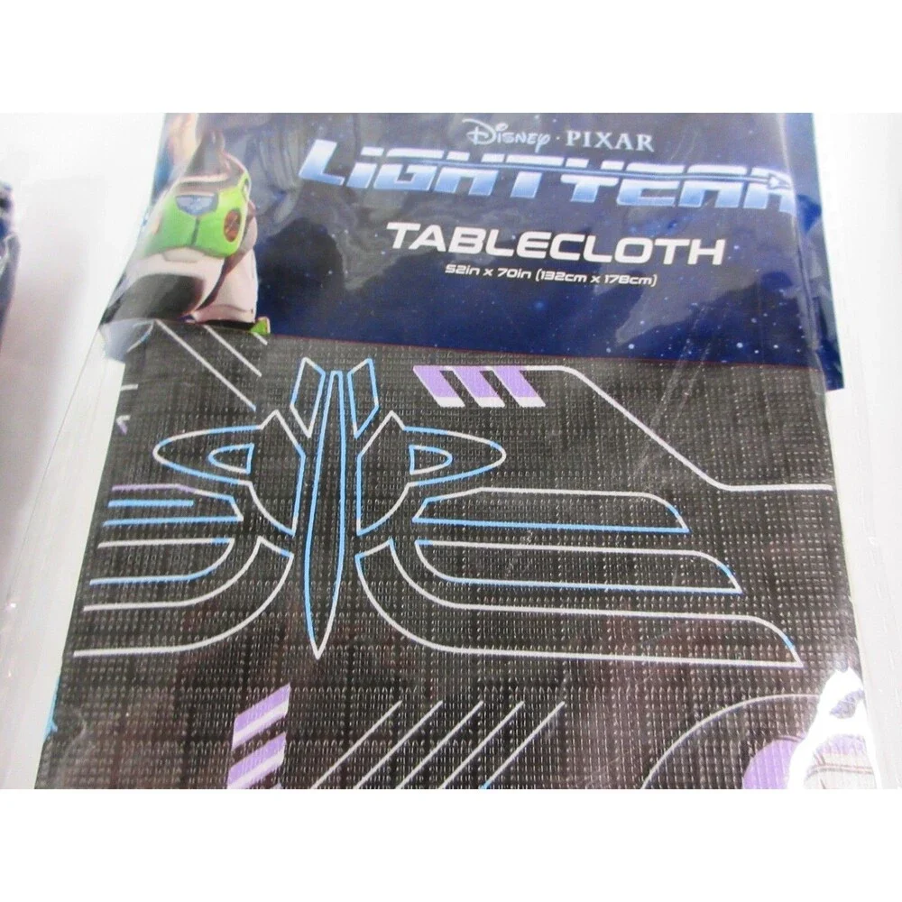 Lot of 3 Disney Pixar Lightyear Party Tablecloths Black Rectangle 52